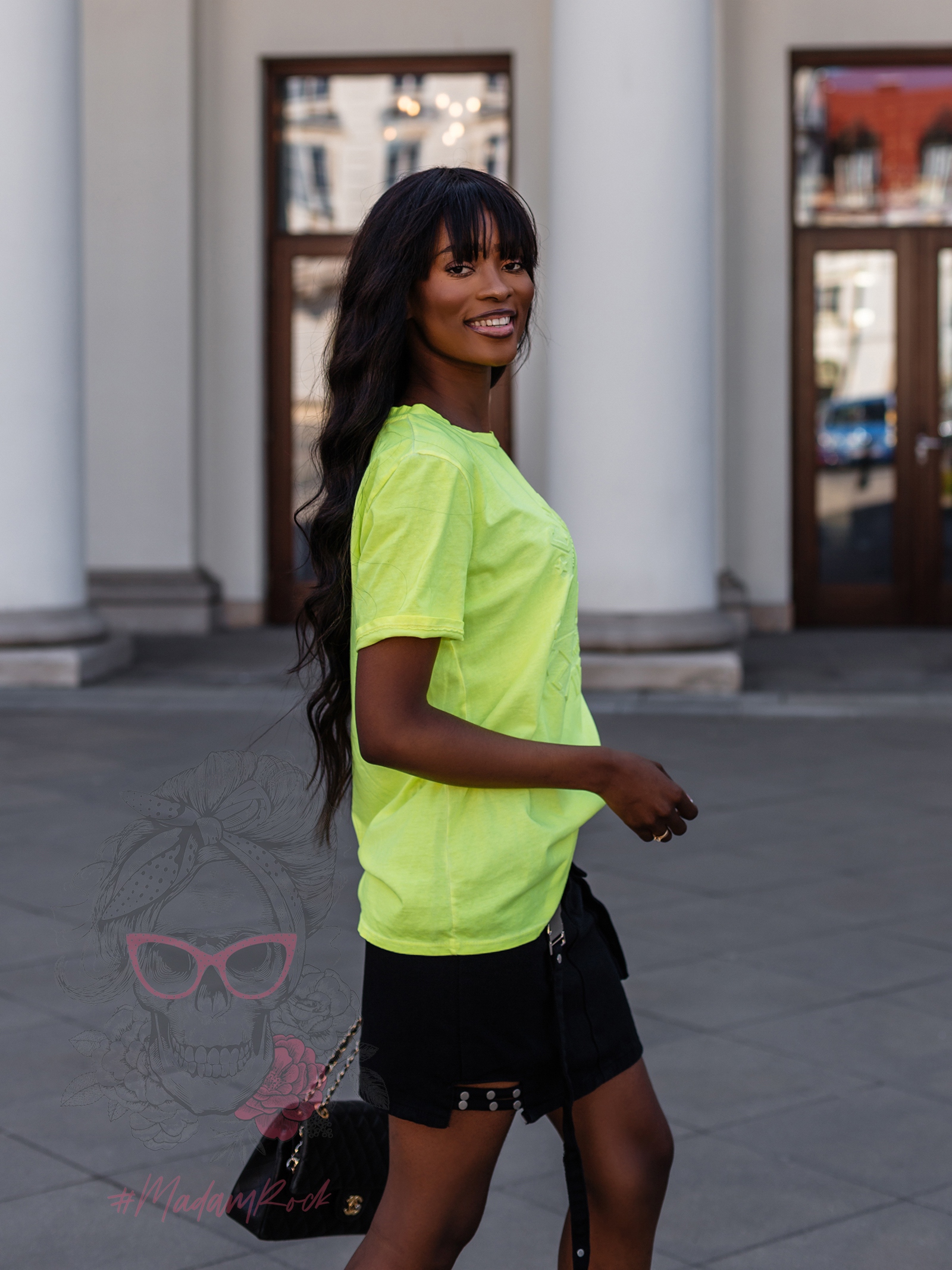 T-shirt bawełniany Vintage Fox żółty neonowy T-shirt bawełniany Vintage Fox żółty neonowy