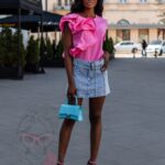 T-shirt z falbanką Lepus różowy