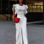 Spodnie eleganckie szerokie Piklo ecru