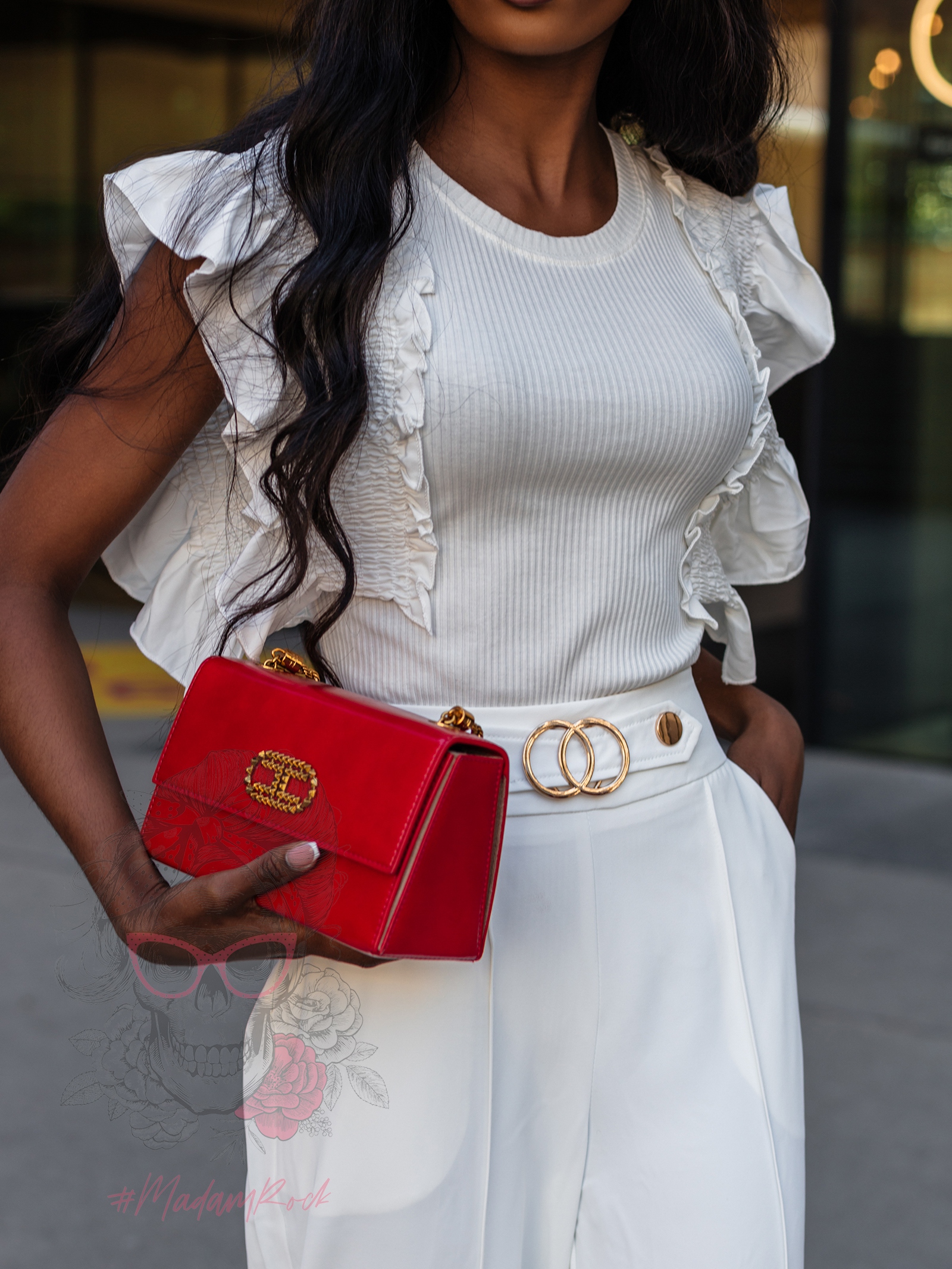 Spodnie eleganckie szerokie Piklo ecru