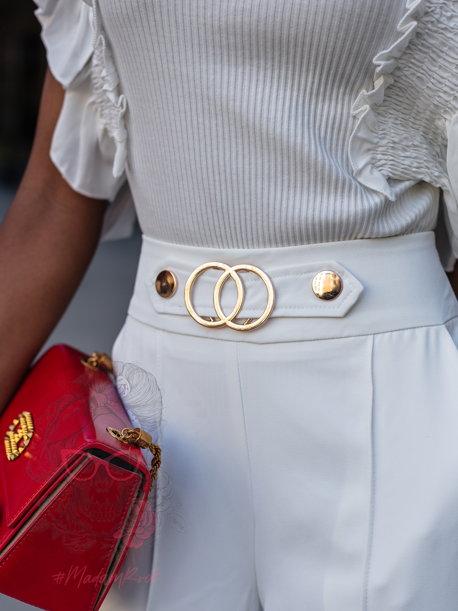 Spodnie eleganckie szerokie Piklo ecru