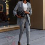 Komplet garnitur damski Bleces biało-czarny