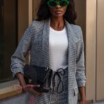 Komplet garnitur damski Bleces biało-czarny