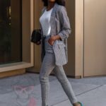 Komplet garnitur damski Bleces biało-czarny