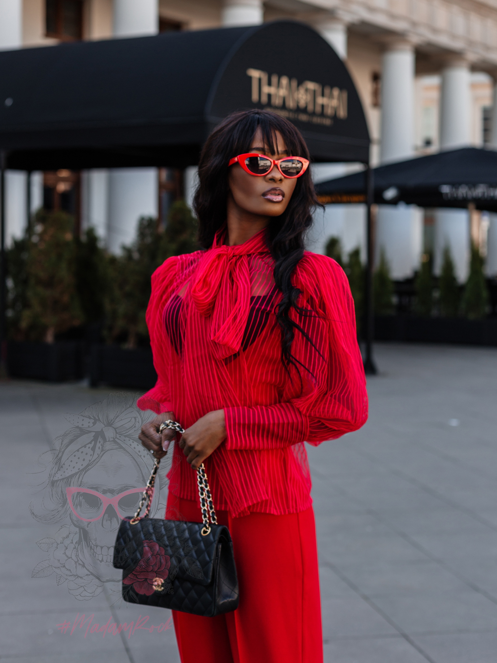 Koszula z wiązaniem NB Parisso czerwona