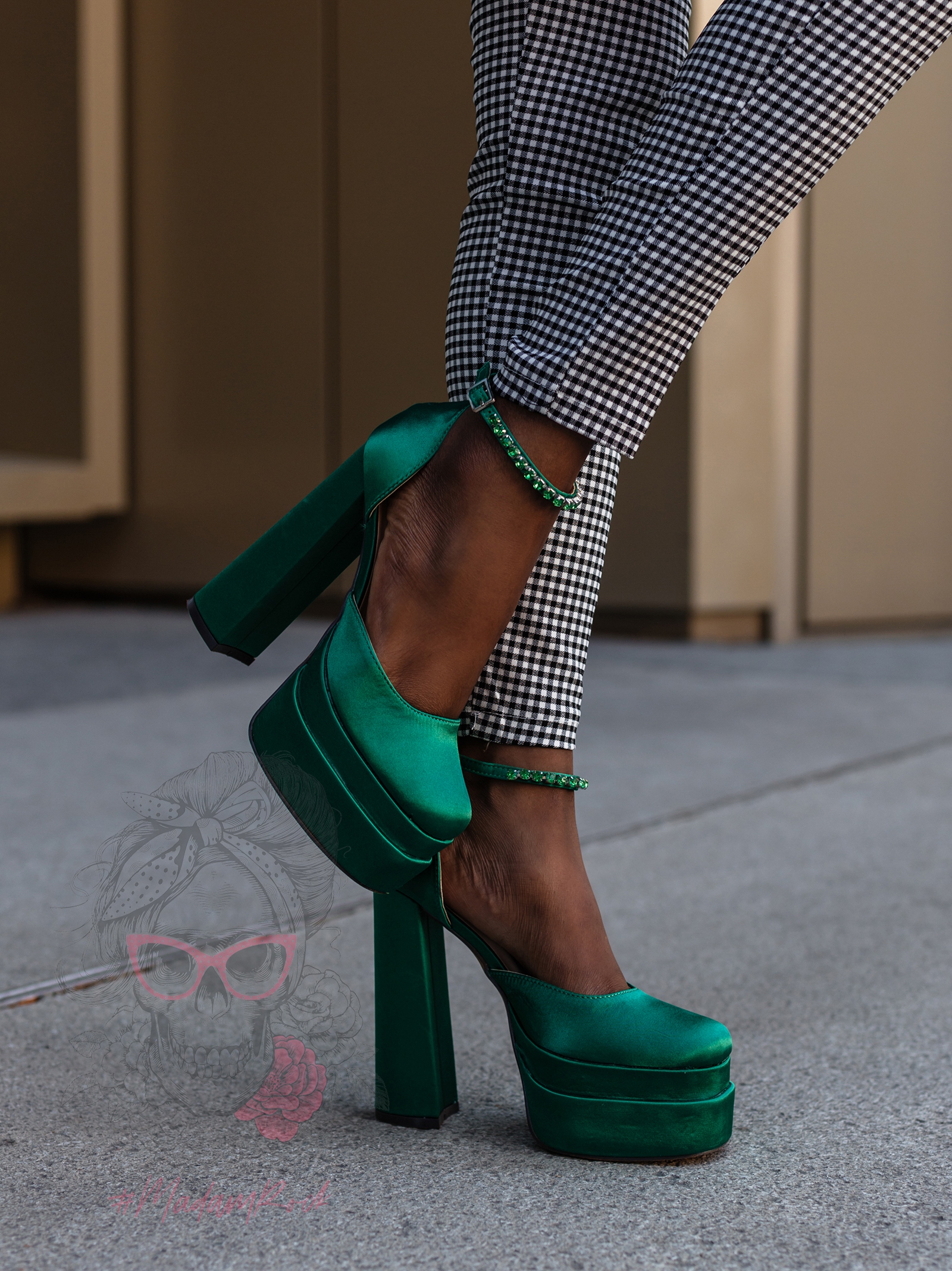 Sandały na platformie Madam Sukses zielone