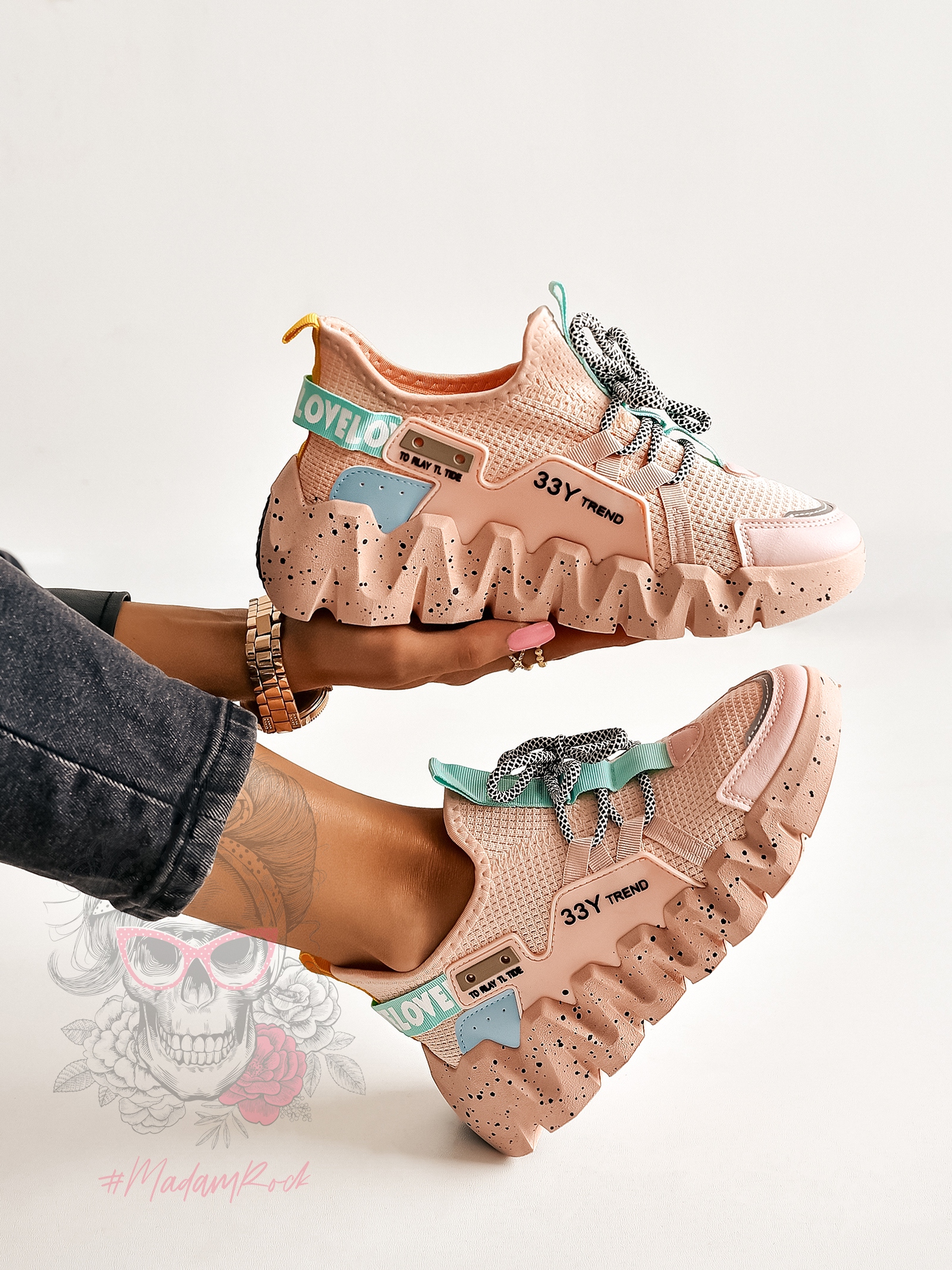 Buty sportowe Madam Balm pudrowe