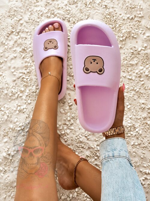 Klapki z misiem Madam Mibi lila