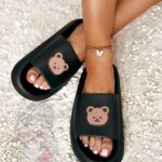 Klapki z misiem Madam Mibi czarne