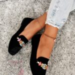 Mokasyny z kamieniami Madam Saco czarne