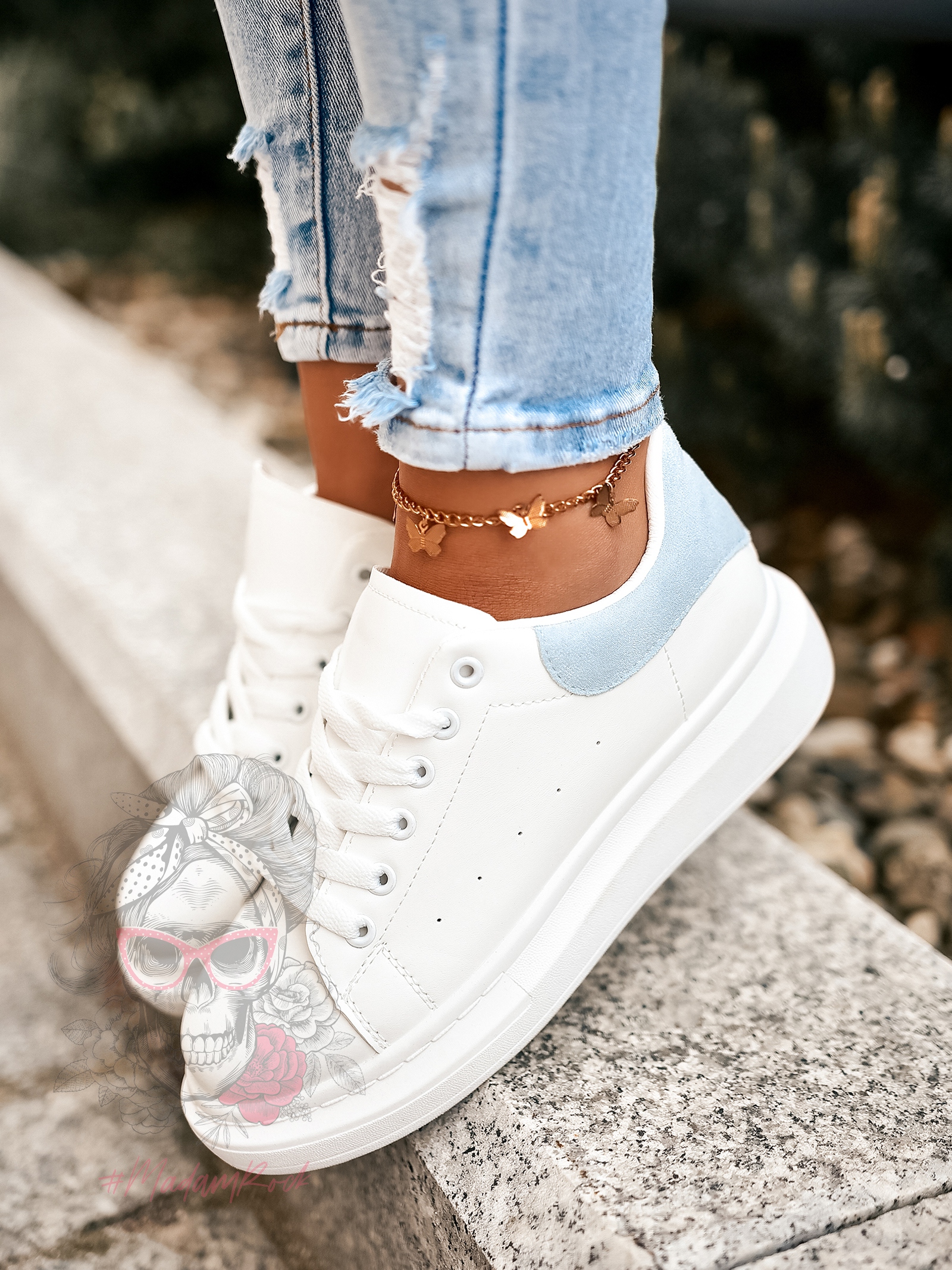 Buty sportowe Madam Upper X białe z błękitnym Buty sportowe Madam Upper X białe z błękitnym