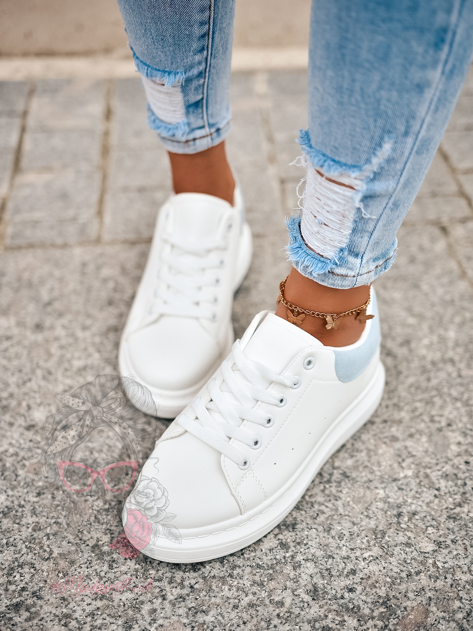 Buty sportowe Madam Upper X białe z błękitnym Buty sportowe Madam Upper X białe z błękitnym