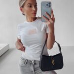 T-shirt basic bawełniany Asta Ola Voga biały