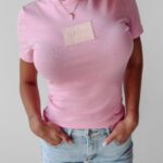 T-shirt basic bawełniany Asta Ola Voga różowy