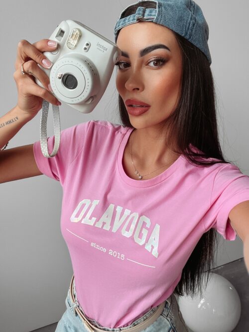 T-shirt klasyczny Virje Ola Voga różowy