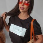 T-shirt bawełniany oversize Solia Ola Voga czarny