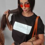 T-shirt bawełniany oversize Solia Ola Voga czarny