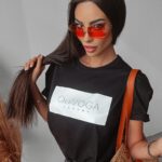 T-shirt bawełniany oversize Solia Ola Voga czarny