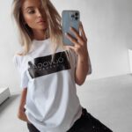 T-shirt bawełniany oversize Solia Ola Voga biały