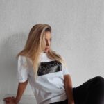 T-shirt bawełniany oversize Solia Ola Voga biały