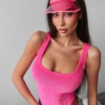 Body prążkowane Poppy Ola Voga neonowy róż