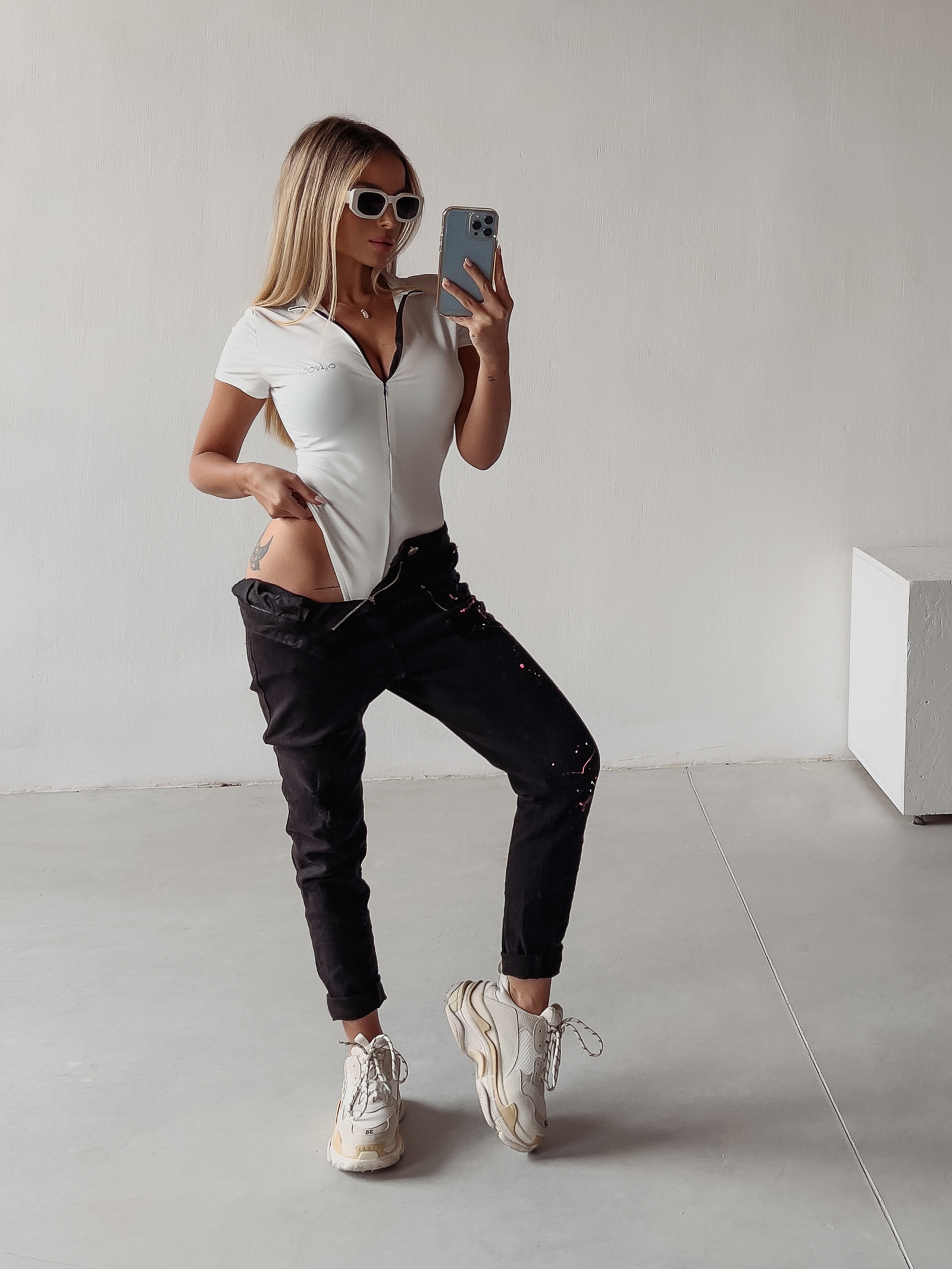 Body sportowe Marcella Ola Voga ecru