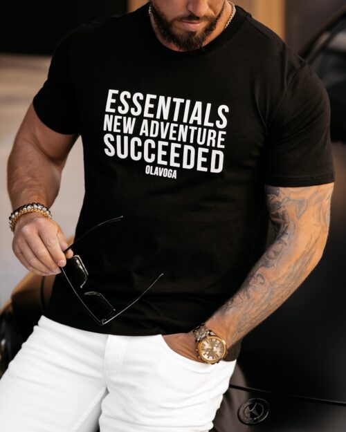 T-shirt bawełniany męski Chris Ola Voga czarny