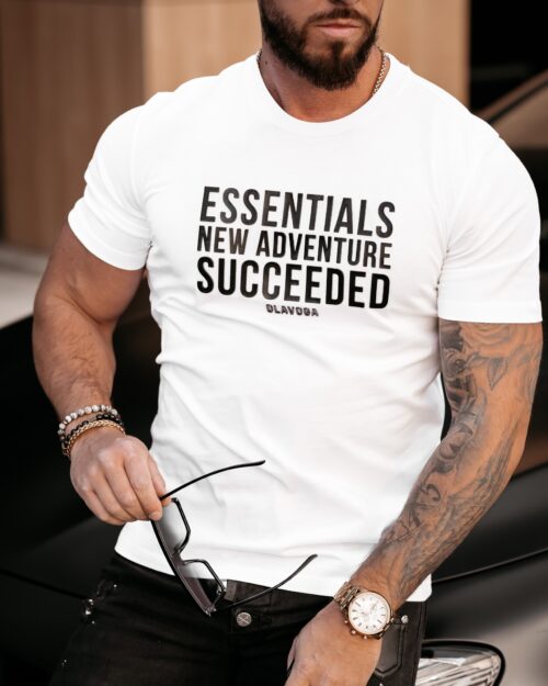 T-shirt bawełniany męski Chris Ola Voga biały