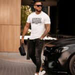 T-shirt bawełniany męski Chris Ola Voga biały