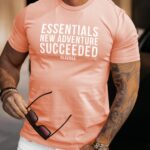 T-shirt bawełniany męski Chris Ola Voga łososiowy