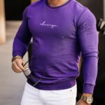 Bluza męska bawełniana Aglaja Ola Voga fioletowa