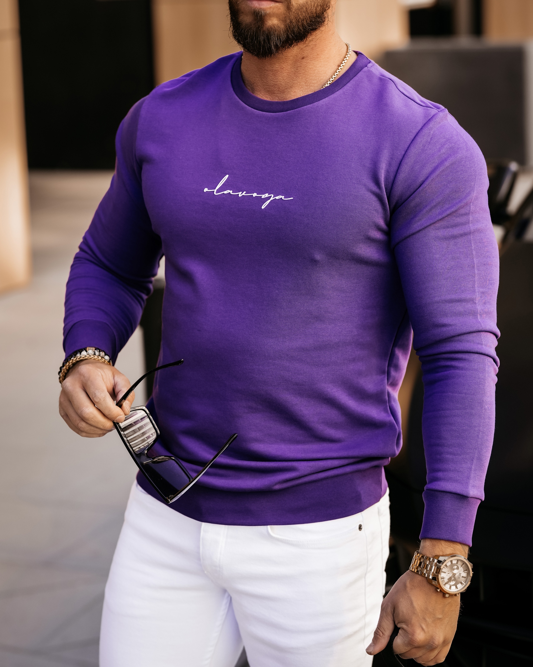 Bluza męska bawełniana Aglaja Ola Voga fioletowa