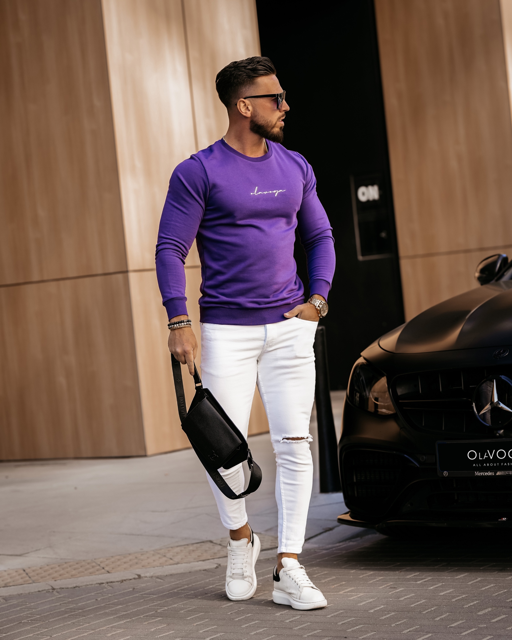 Bluza męska bawełniana Aglaja Ola Voga fioletowa