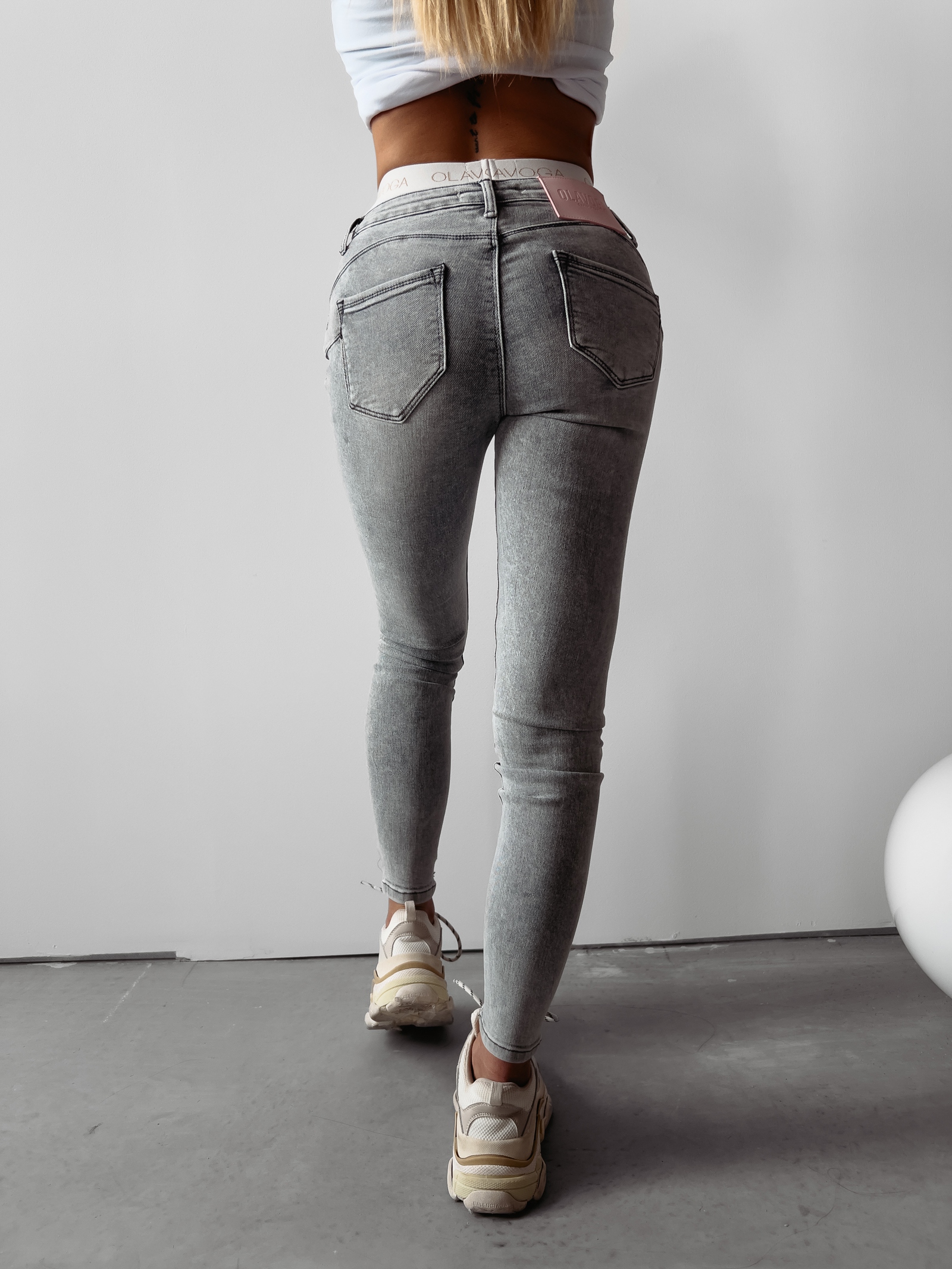 Spodnie jeansowe z przetarciami Nela 267E Ola Voga szare Spodnie jeansowe z przetarciami Nela 267E Ola Voga szare