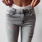 Spodnie jeansowe z przetarciami Nela 267E Ola Voga szare