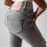 Spodnie jeansowe z przetarciami Nela 267E Ola Voga szare