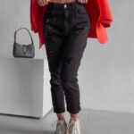 Spodnie jeansowe mom fit Cuba 1013 Ola Voga czarne