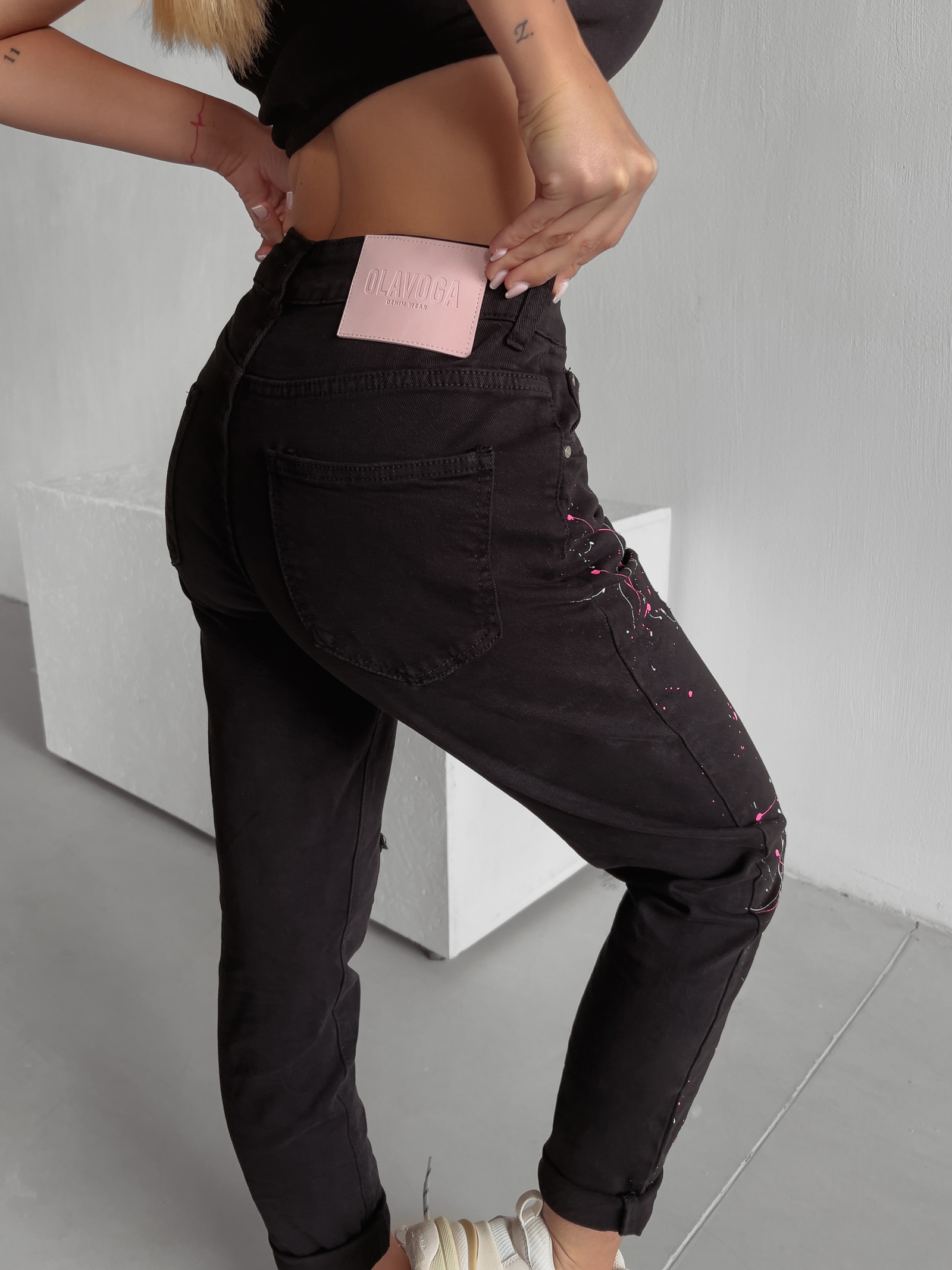 Spodnie jeansowe mom fit Cuba 1013 Ola Voga czarne