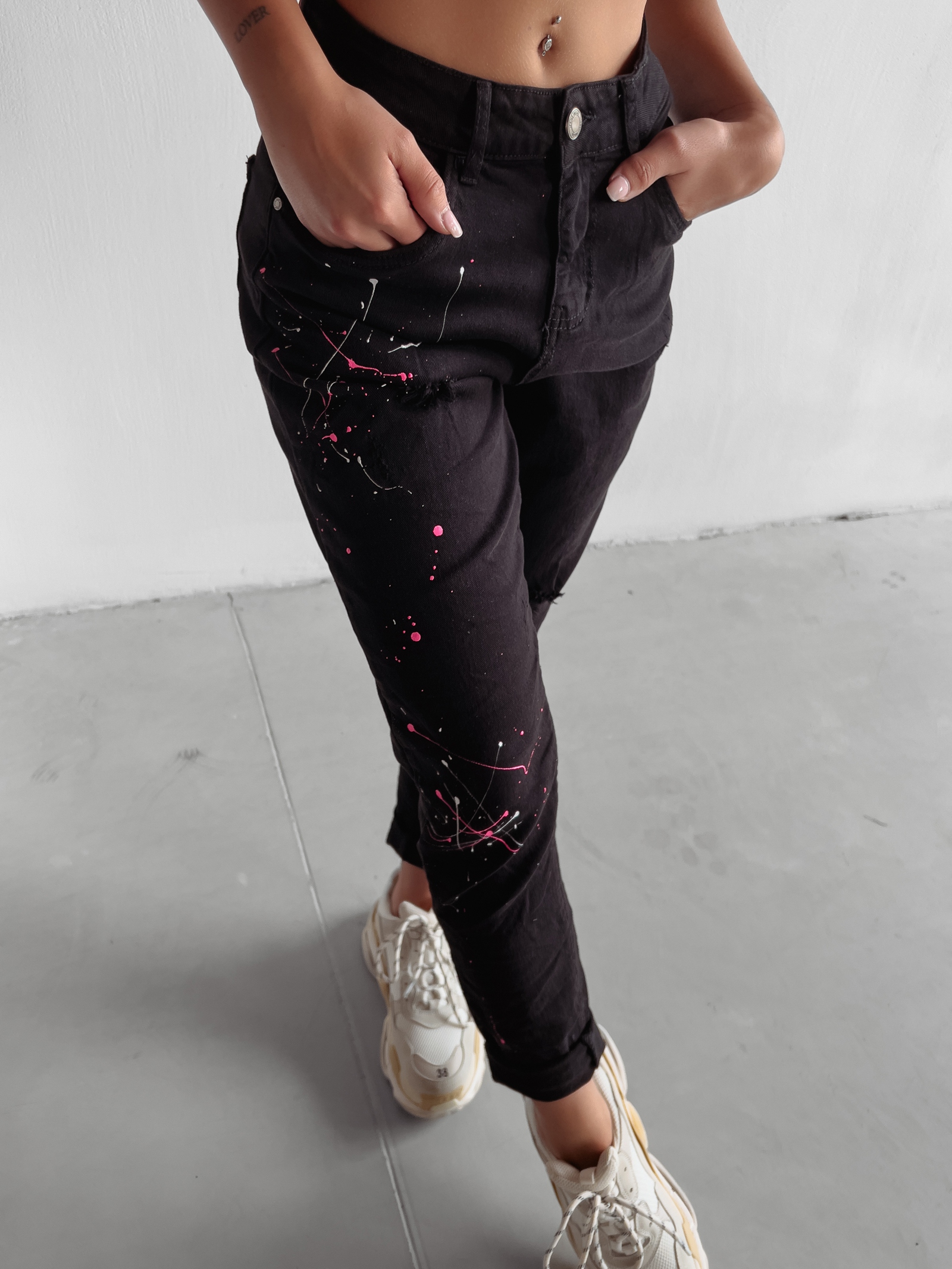 Spodnie jeansowe mom fit Cuba 1013 Ola Voga czarne