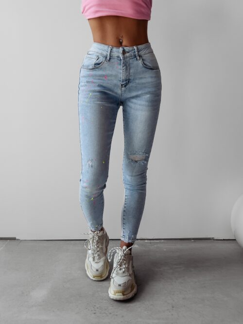 Spodnie jeansowe skinny Calis 8588 Ola Voga niebieskie