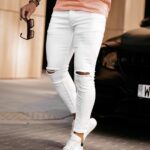 Spodnie jeansowe męskie Morso Ola Voga białe