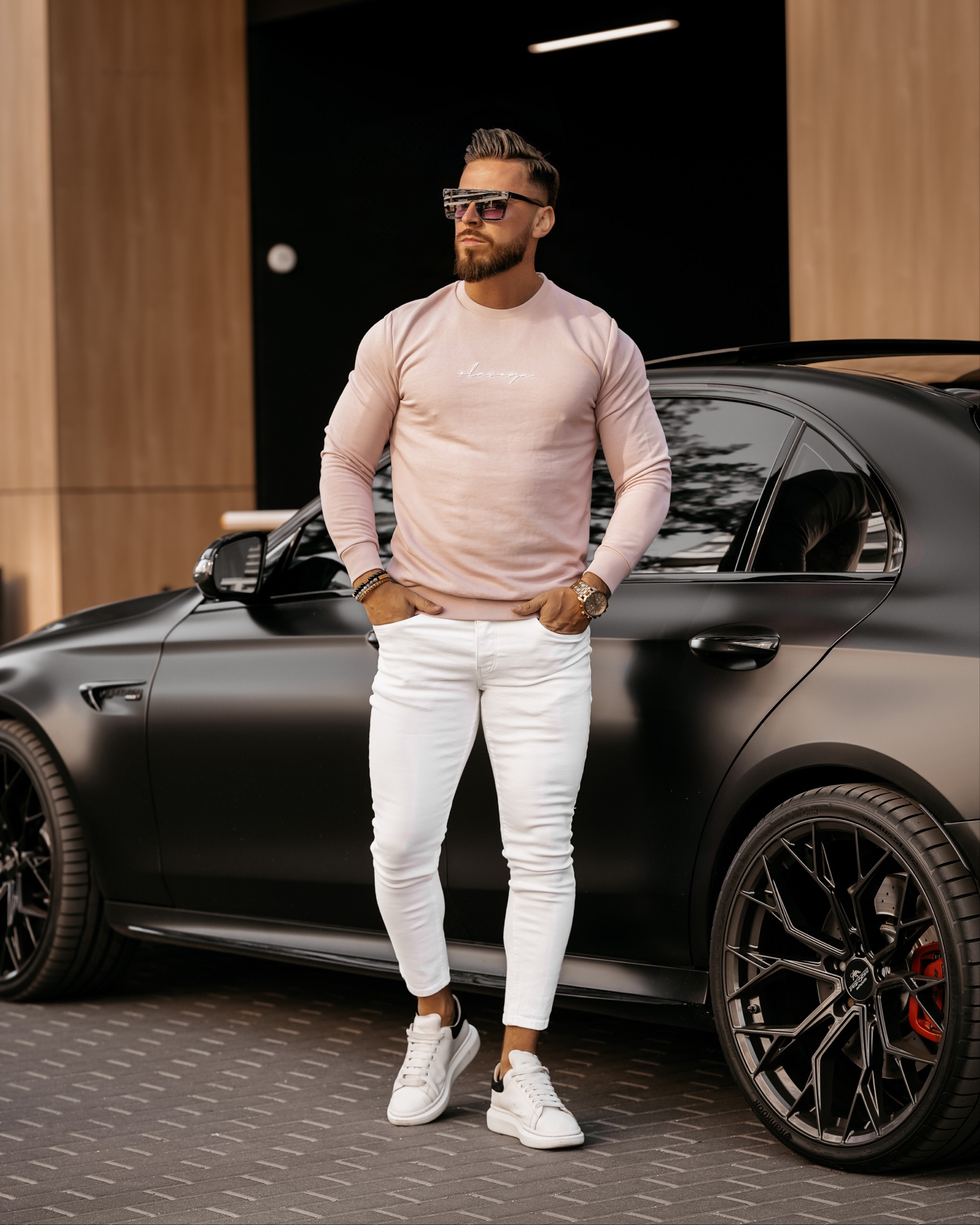 Spodnie jeansowe męskie slim fit Zeno Ola Voga białe