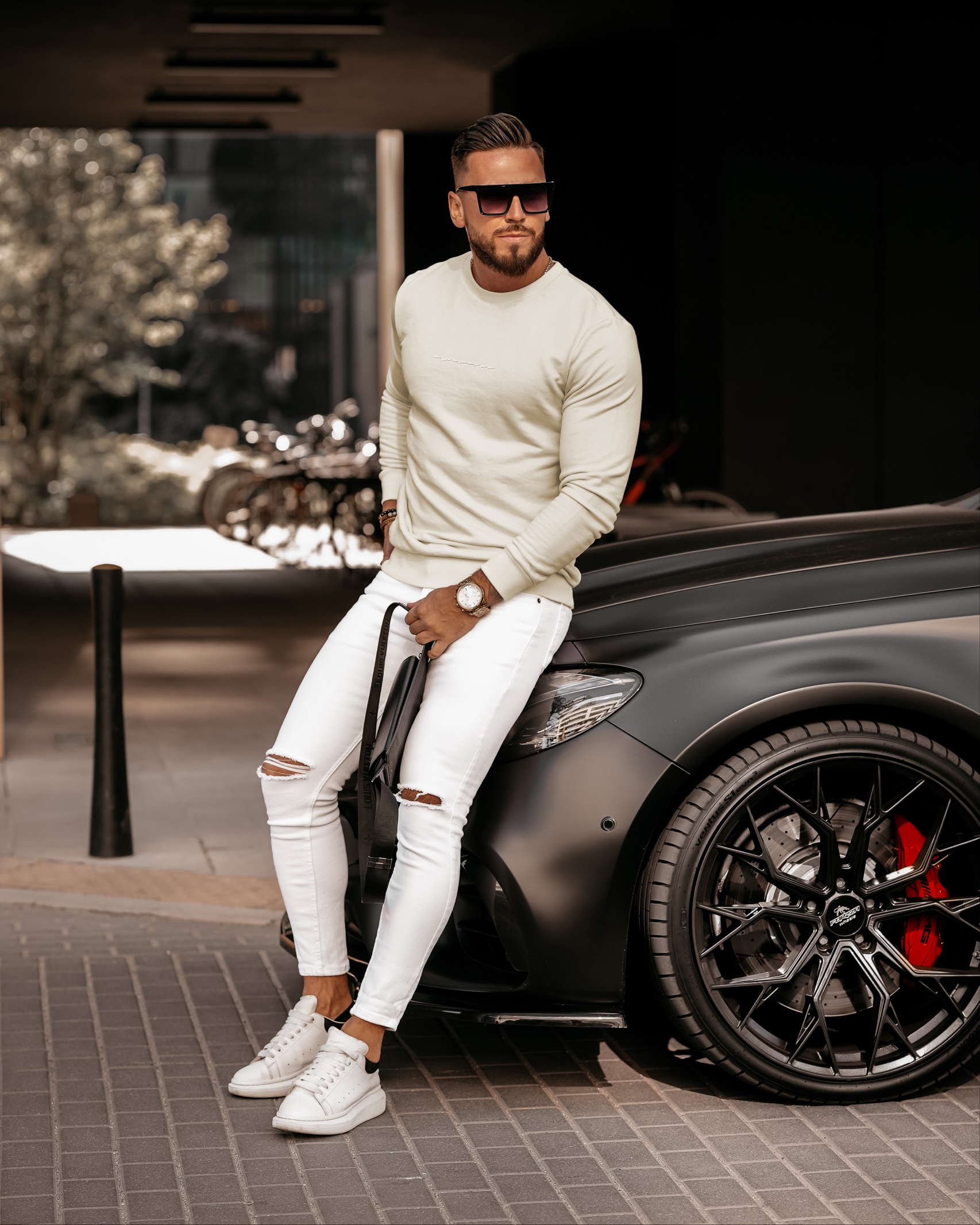 Spodnie jeansowe męskie Morso Ola Voga białe