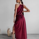 Sukienka maxi wyszczuplająca Sorel Ola Voga bordowa