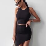 Komplet prążkowany Kelly Ola Voga czarny