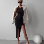 Komplet prążkowany Kelly Ola Voga czarny