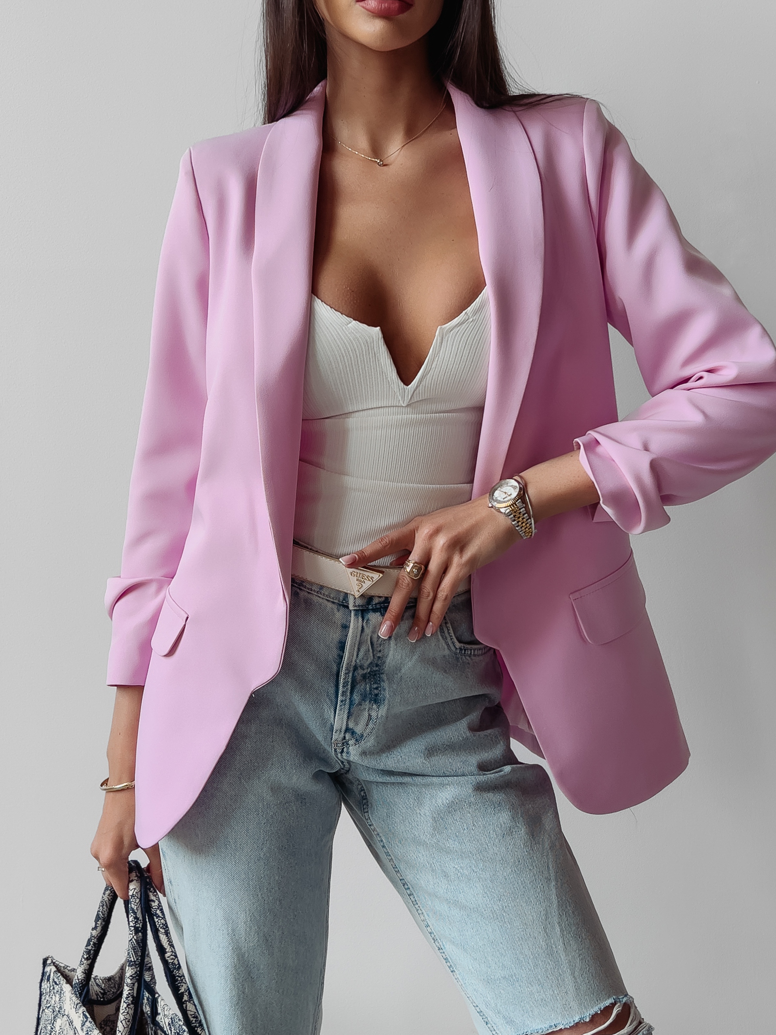 Marynarka klasyczna Ateria Ola Voga różowa