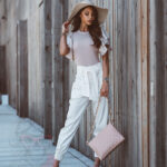 Spodnie chinosy Greti śmietanowe