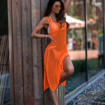 Sukienka ażurowa letnia Resort pomarańczowa