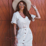 Sukienka jeansowa Sikreti beżowa